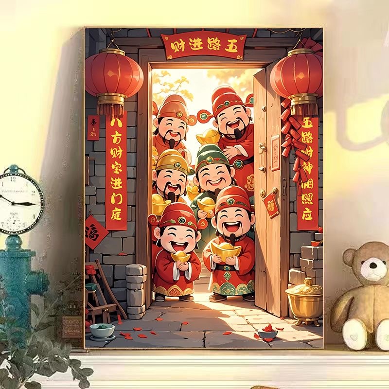 Diy digital oil painting fortune ye series hand-filled filling oil painting a generation of wholesale decorative paintings