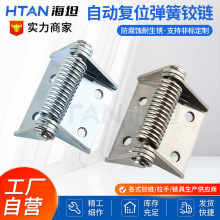 HL129 加粗加厚弹簧自动闭合复位铰链不锈钢电箱柜门工业承重合页