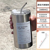 Capacious double-layer handheld high quality coffee straw stainless steel, glass, wholesale