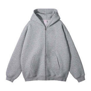 Autumn and Winter New Men's Loose Light Solid Color Hooded Sweater plus size Fashion Casual Sports Cardigan Jacket