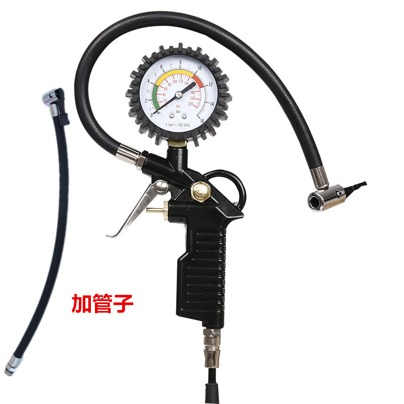 Tire Pressure Meter – Qìchē Air pressure gauge/tire pressure gauge - 3rd-gen-black-scale-gauge-with-tube
