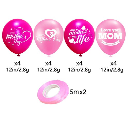 16pcs per pack  new Mother's Day latex balloon set I LOVE YOU MOM balloons wholesale order