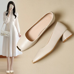 ZHR is low-cut single-layer shoes for women 2024 new fashion Chanel style women's shoes ins versatile small leather shoes lazy shoes