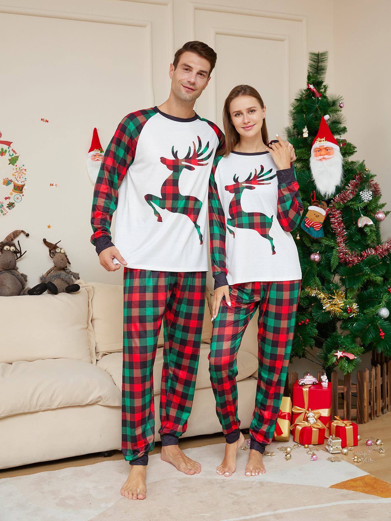 Christmas Christmas Plaid Reindeer Home Party display picture 2
