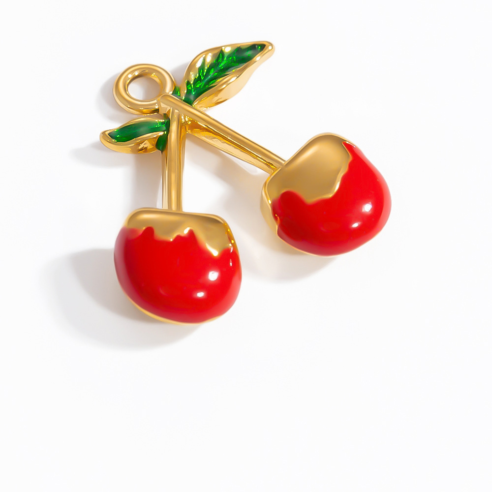 6g Weight 0.03µm Gold Plating Thickness PVD Coated Gold Plating Process Pendant Jewelry Making Type 18K Real Gold Plated Plating Material 1 PCS/Package Quantity 304 Stainless Steel Material Cartoon, Fruit Pattern Cute, Sweet, Pastoral Style Enamel, Plating Craft 1 Piece 304 Stainless Steel Alloy Cartoon Fruit Polished Pendant Bracelets Earrings Necklace 10