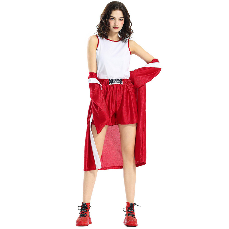Halloween Costume Boxer Cosplay Game Outfit Red Hooded Jacket Cape Sports Shorts Halloween Costume Boxer Cosplay Game Outfit Red Hooded Jacket Cape Sports Shorts
