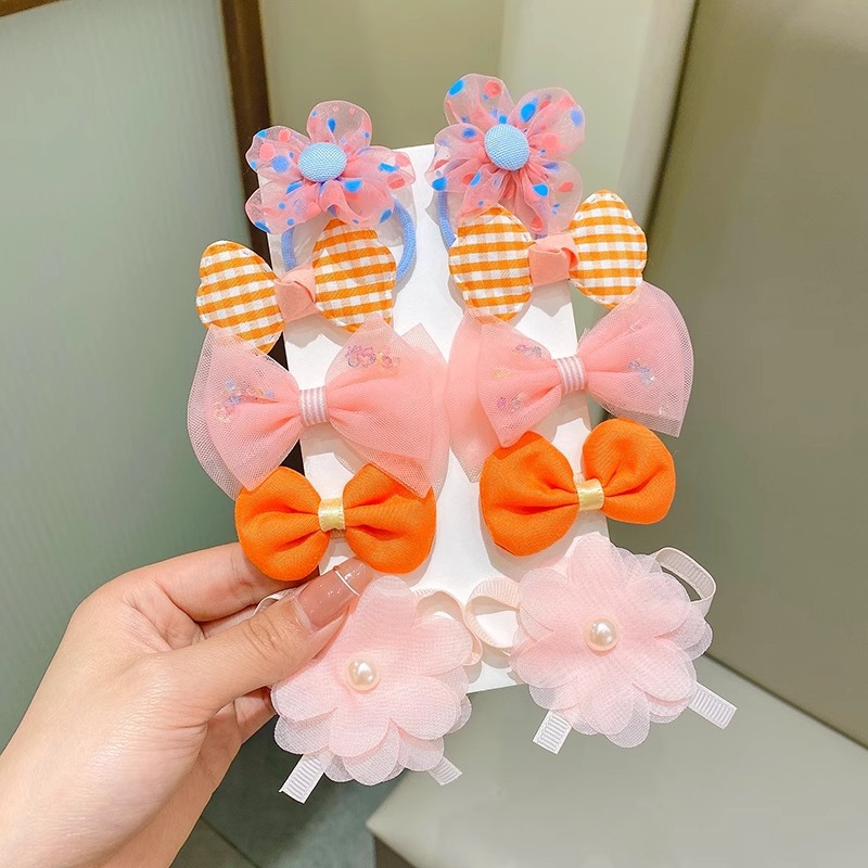 Los niños de pelo lindo lazo de goma accesorios para el cabello de verano nueva niña flor colorida cuerda de pelo arco cuerda de pelo