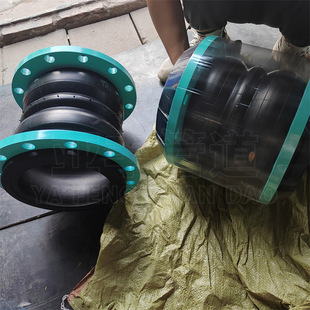 Factory Direct Sales Large Flanged Rubber Soft Joint Double Sphere Flexible Rubber Shock Absorber Custom Length