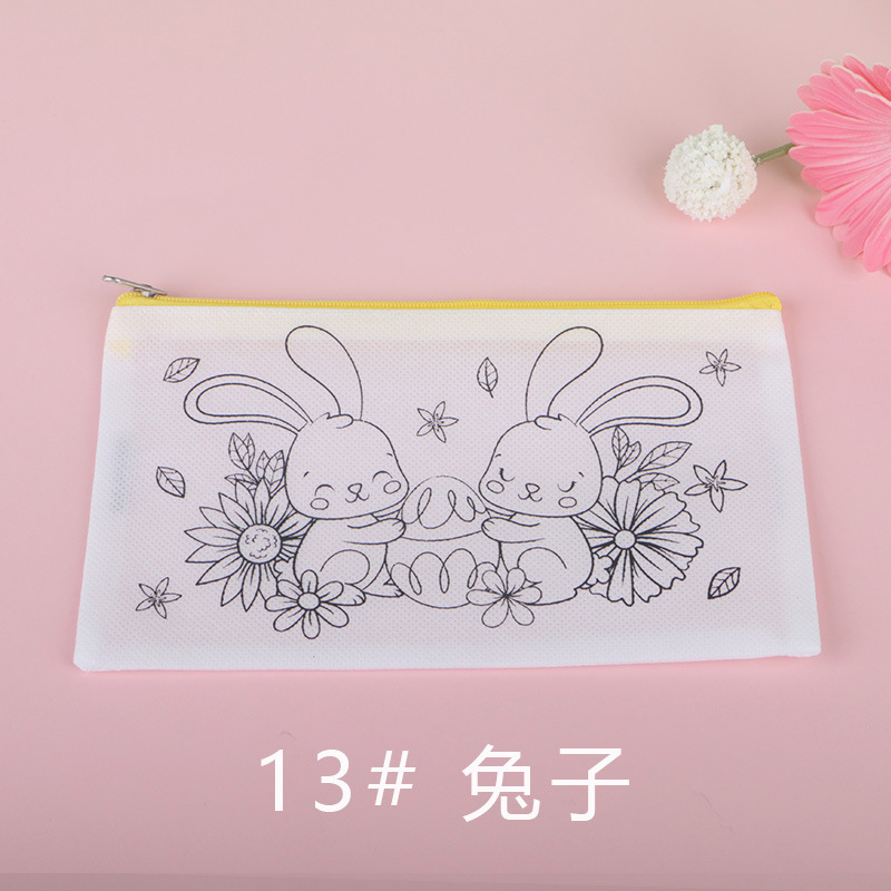 BBY不織布落書きペンケースセットTIEB漫画DIYペイント子供入学祝いパーティー塗り絵バッグCPCE|undefined