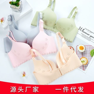 洞洞杯女士胸罩一片式上托聚拢内衣小胸薄款少女蕾丝文胸无钢圈
