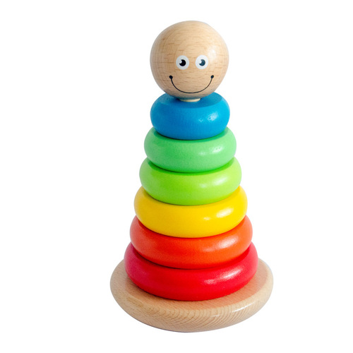 Children's wooden toy mushroom stacking tower cartoon magical see-saw wooden children's early education toy