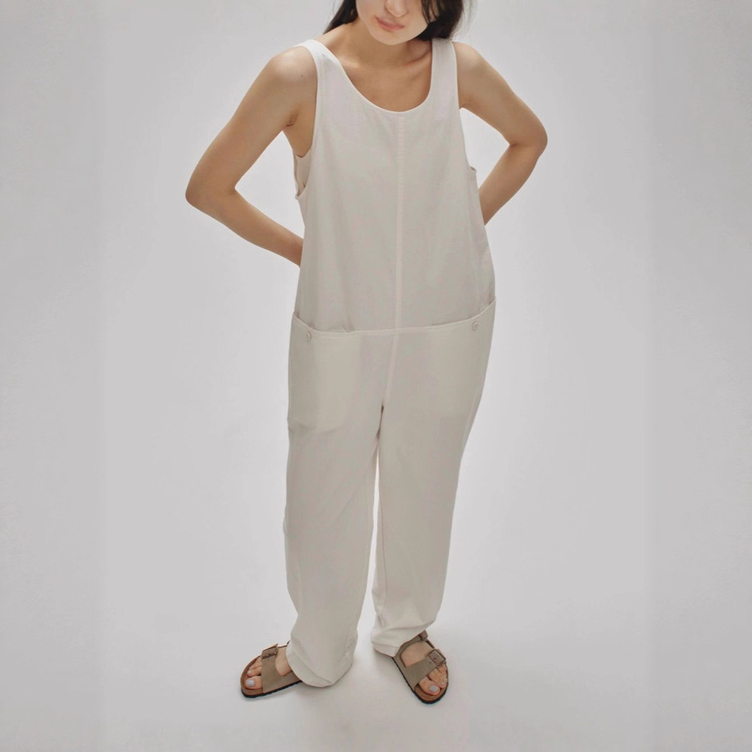 Qianhe Spring and Summer New Japanese Retro Fashionable Unisex Bf Style Jumpsuit Loose Slimming Long Pants for Women