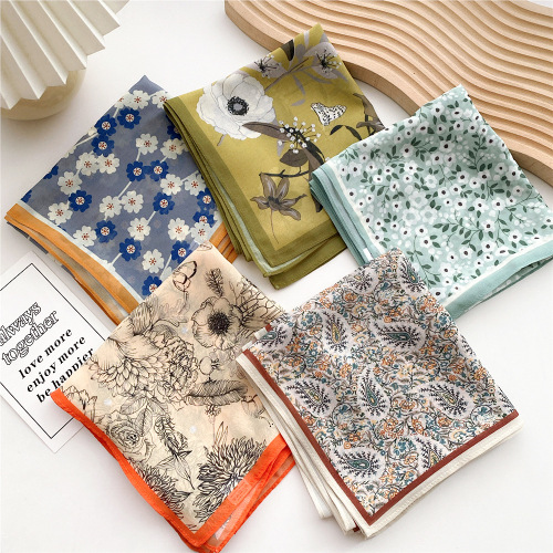 New long silk scarf for women in spring, autumn and summer, versatile and stylish, thin gauze scarf to decorate shirts, scarves and streamers