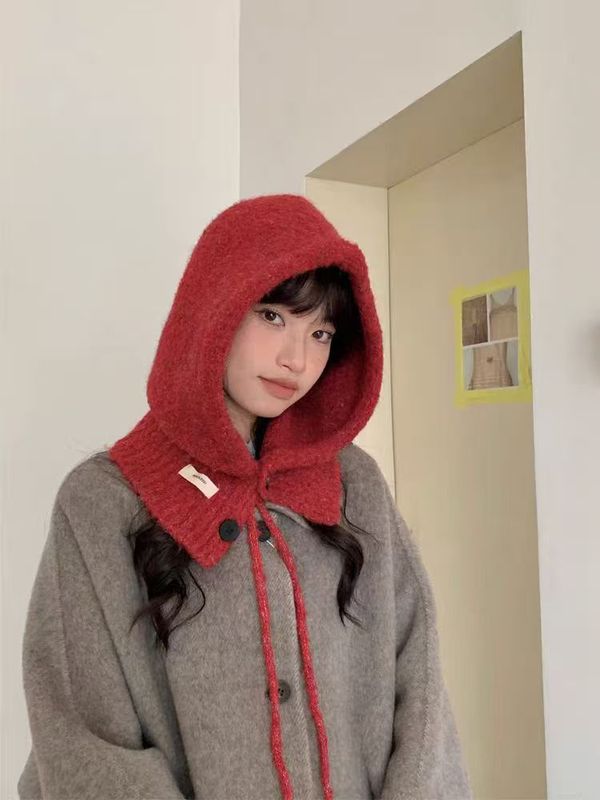 韩版巴拉克拉法帽女秋冬季帽子围巾一体保暖护耳针织毛线帽百搭|undefined