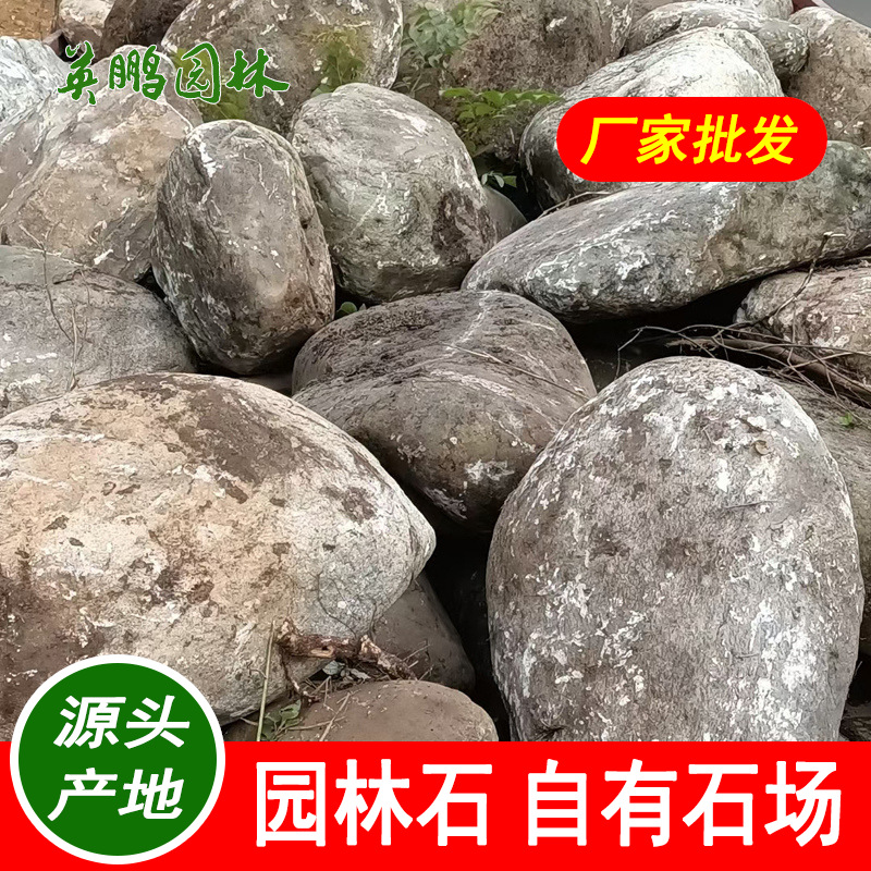 天津鱼池点缀置石野山石原始之美  自然青麻石桐景观庐石厂家