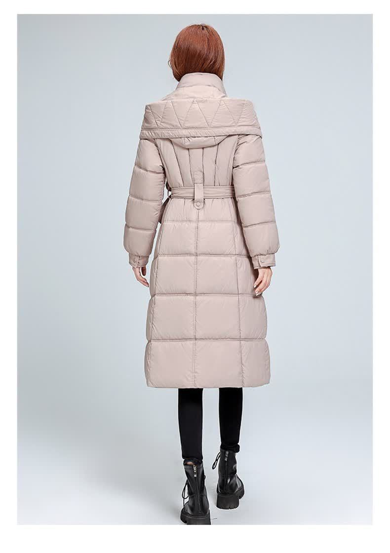 Dames gewatteerde winterjas met capuchon lange puffer jas_voghion.com
