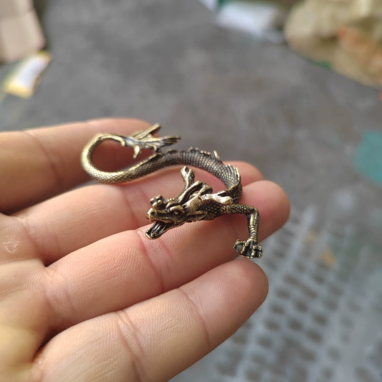 Латунный антикварный дракон украшение твердая латунная ручка для домашнего офиса украшение медные поделки