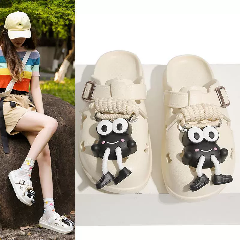 Летние студенты могут носить нескользящие сабо для женщин, праздничную верхнюю одежду из ЭВА на толстой подошве, сандалии и тапочки Baotou.