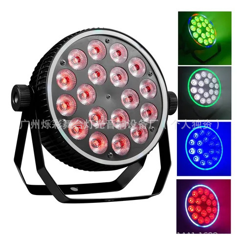 18 Led Full-Color Cast Aluminum Flat Par Lights Fill Light Wedding Stage Ktv Stage Bar Ultra-Thin with Auxiliary Light Dyeing