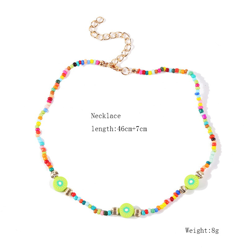 Großhandel Schmuck Kiwi Reis Perlen Gewebte Halskette Nihaojewelry display picture 1