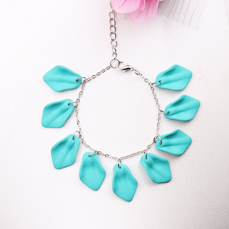 Acier Inoxydable 304 Arylique Style Simple Style Classique Patchwork Couleur Unie Bracelets Collier display picture 5