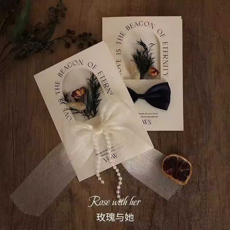 龍と鳳凰の祝福赤中国風ダブルハピネス新郎新婦ウェディング用品宣誓カード宣誓カードスピーチカードギフトペン|undefined