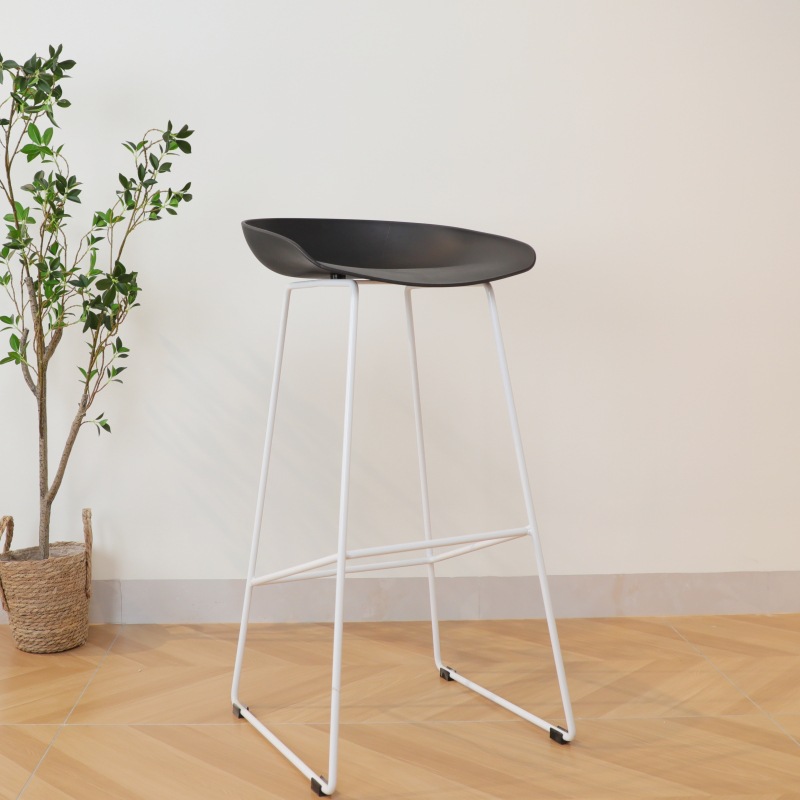 Silla de Bar nórdica moderna silla de Bar de plástico minimalista pierna reforzada ocio barra clara recepción Cafe silla alta