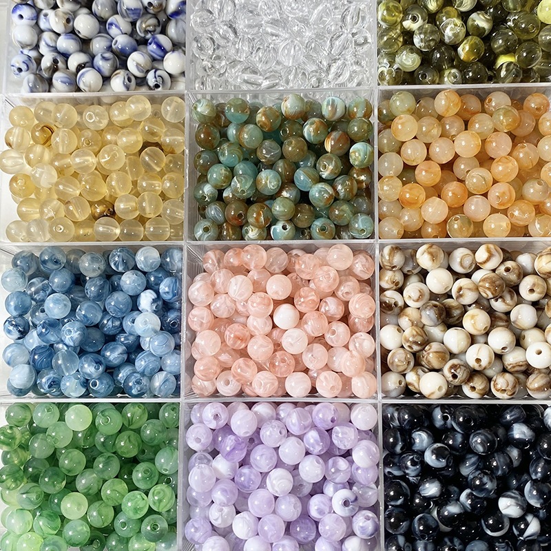 8 mm süni daş və kristal muncuq dəsti, bilərzik və boyunbağı üçün