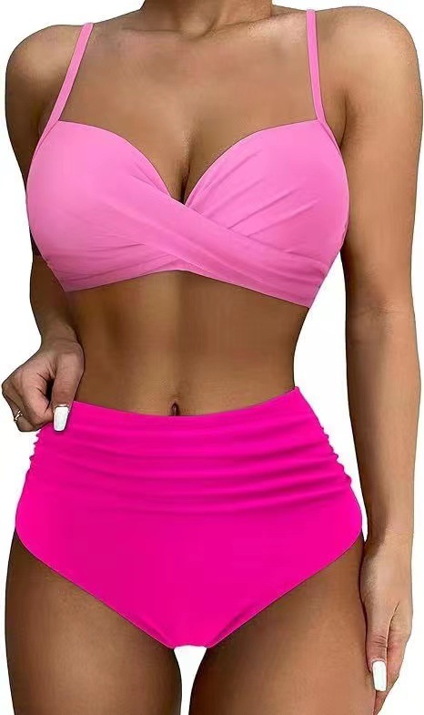 182g Weight Sexy Feel Of Sensation Mid Waist Panties Waist Bralette Bra Category Polyester Fabric Type 2 Pieces Set Quantity Swimming Pool, Beach Occasion Solid Color, Leopard Pattern Women's Gender Women's Solid Color Leopard 2 Pieces Set Bikinis Swimwear 26