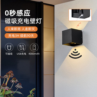 New Modern Simple Magnetic Led Sensor Wall Lamp USB Charging Wiring-Free Hotel Bedside Night Light Classy Aisle Light