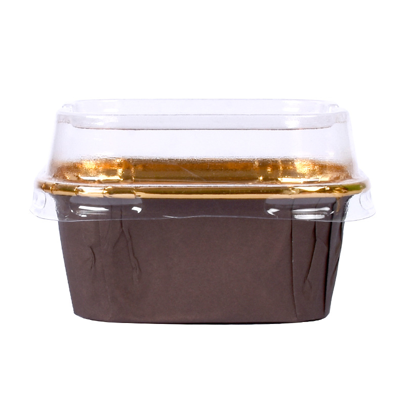Grueso resistente a altas temperaturas cuadrado al vapor pastel muffin taza de la hornada titular papel película oro y plata rollo con tapa