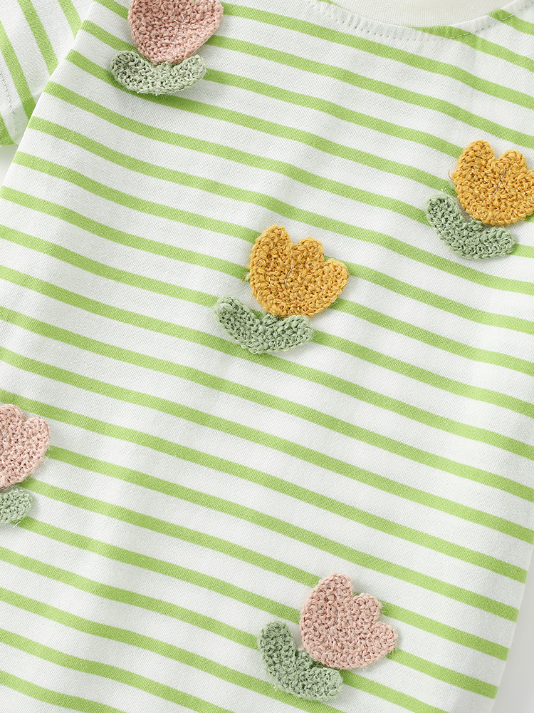 Malwee transfronterizo verano nueva camiseta de niñas a rayas para niños camisas de manga corta impresión de moda para niños europeos y estadounidenses