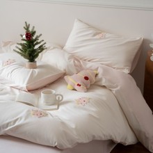 卡通刺绣100S长绒棉全棉四件套可爱儿童纯棉床被套床上用品被子