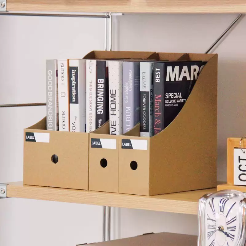 桌面文件收纳架文件夹纸质原色书架档案收纳立式