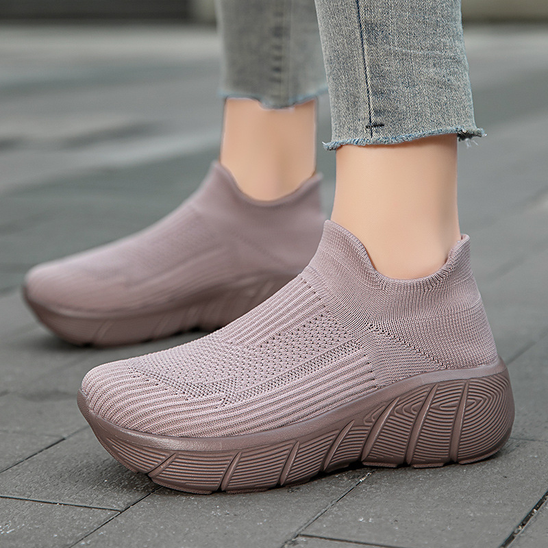 Trendy Versatile Couple Slip-On Sneakers Men's Fly-Knit Sock Shoes Women's Slip-On Lazy Shoes Thick-Soled Casual Shoes Trendy Versatile Couple Slip-On Sneakers Men's Fly-Knit Sock Shoes Women's Slip-On Lazy Shoes Thick-Soled Casual Shoes