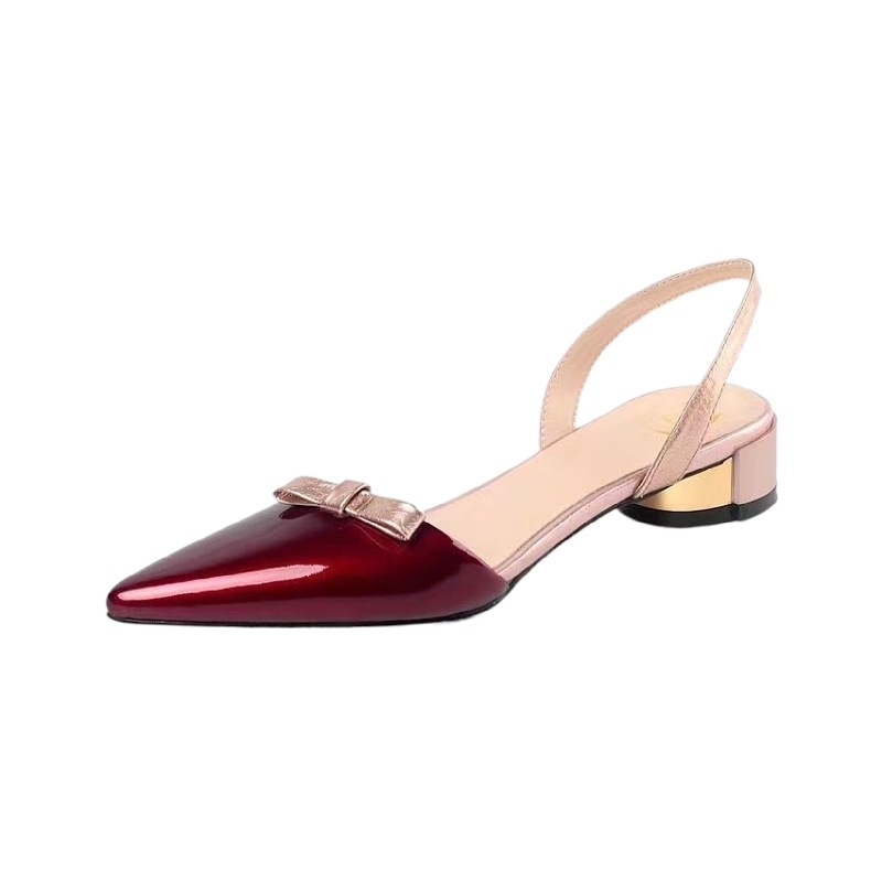 Sandalias mujer verano punta puntiaguda sandalias de tacón grueso cabeza de bolso de cuero suave moda tacón medio todo fósforo nuevo estilo exterior tacones altos vacíos