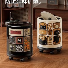 家用垃圾桶高颜值创意垃圾篓卧室客厅带轮便捷式多功能加大垃圾筒