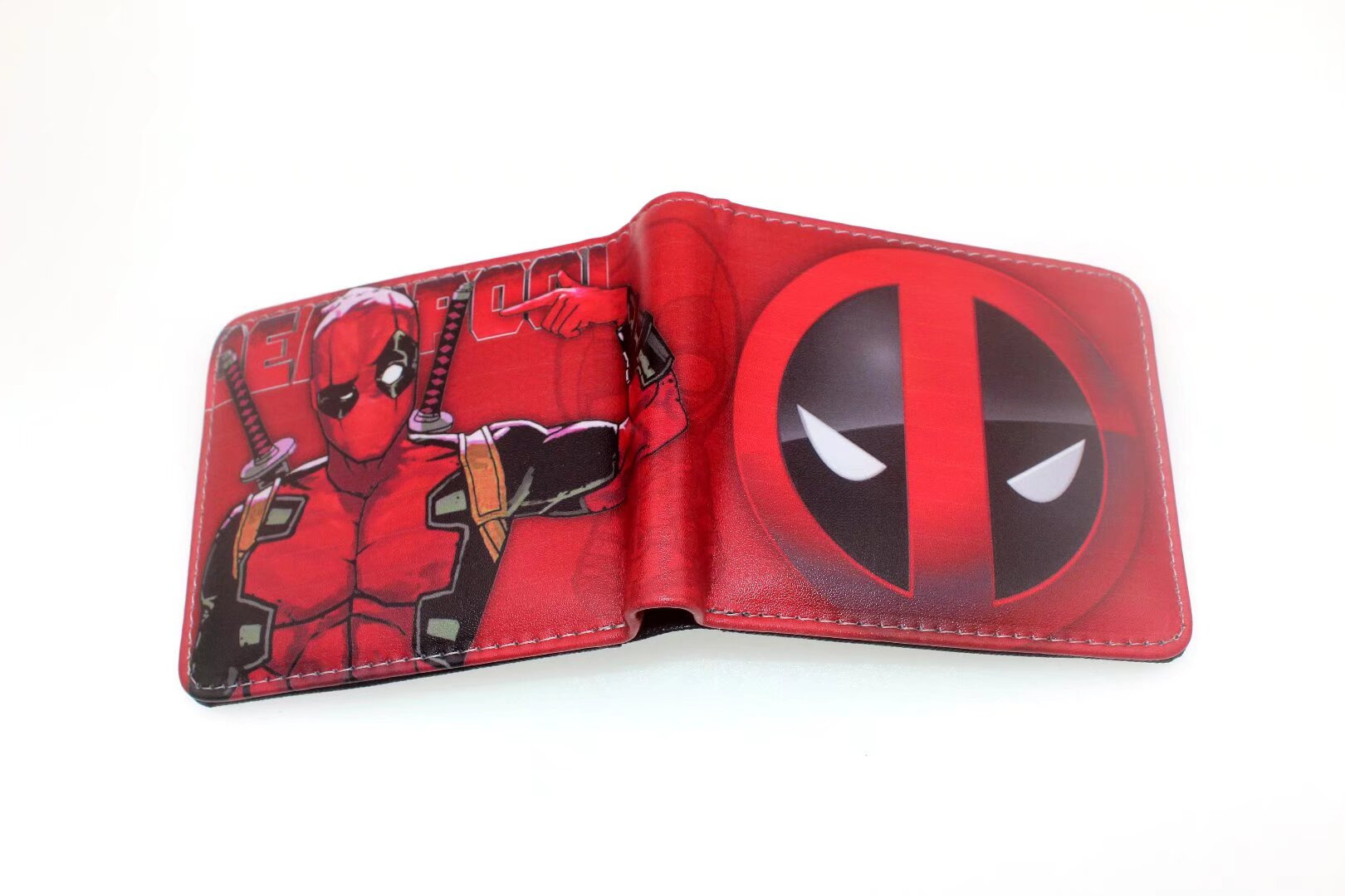 American cine y televisión de dibujos animados personaje patrón X-War policía Deadpool billetera de alta calidad de la PU billetera estudiante de dos veces billetera