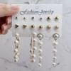 Retro earrings, set from pearl, Amazon, suitable for import, french style