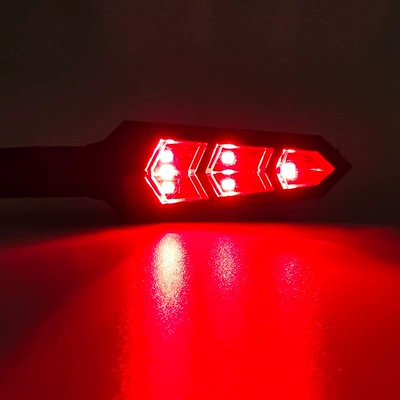 12V Three-Segment Sequential Led Dönmə işıqları - 12v-pure-transparent-cover-red-light-flowing-pair