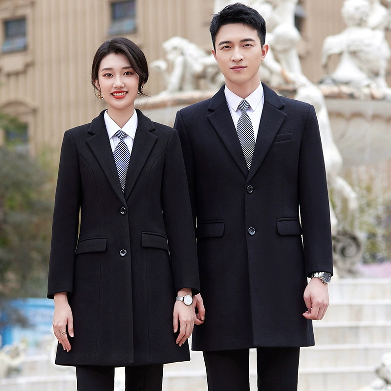 Профессиональное шерстяное пальто, женское черное стойка регистрации средней длины, добро пожаловать, хлопковое и утолщенное шерстяное пальто, зимнее пальто