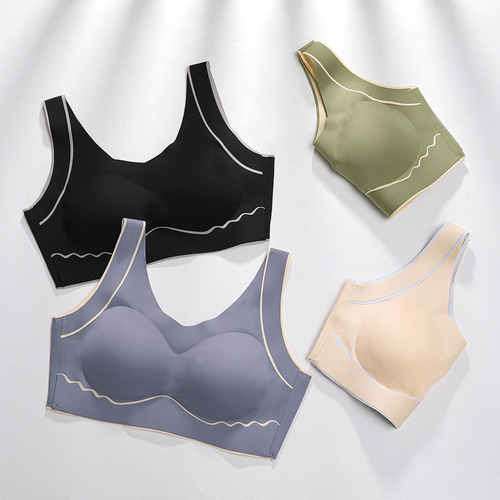 Large size full cup comfortable seamless underwear big breasts smaller push up side breasts sexy no wire sports bra