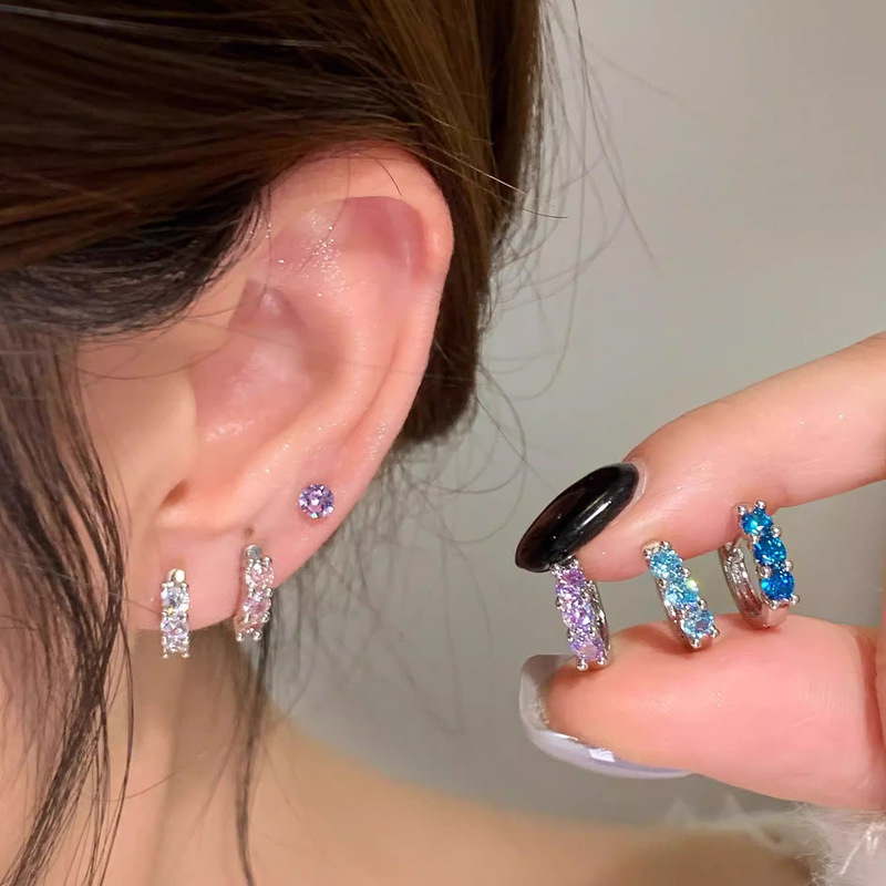 316L Titanium Steel Straight Bar Ear Cuffs, Multi-Color Dopamine Ear Cuffs, Dazzling Zircon Ear Studs, New Simple Jewelry for Ear Piercing 316L Titanium Steel Straight Bar Ear Cuffs, Multi-Color Dopamine Ear Cuffs, Dazzling Zircon Ear Studs, New Simple Jewelry for Ear Piercing