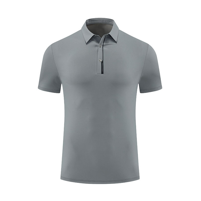Camisa POLO transpirable de ocio al aire libre, ropa de secado rápido, seda de hielo, color sólido, correr, fitness, golf, deportes, camiseta de manga corta para hombres