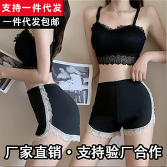 女性が屋外で着用できるレースエッジの夏用露出防止安全パンツ、露出防止ハイウエストインナースリムショーツ