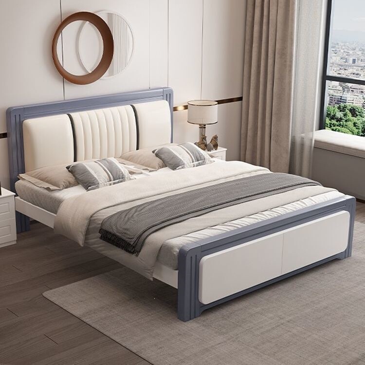 New Chinese-Style Solid Wood Bed, Modern and Simple, Single Bed for Home Use, Large Bed for Master Bedroom, Double Bed