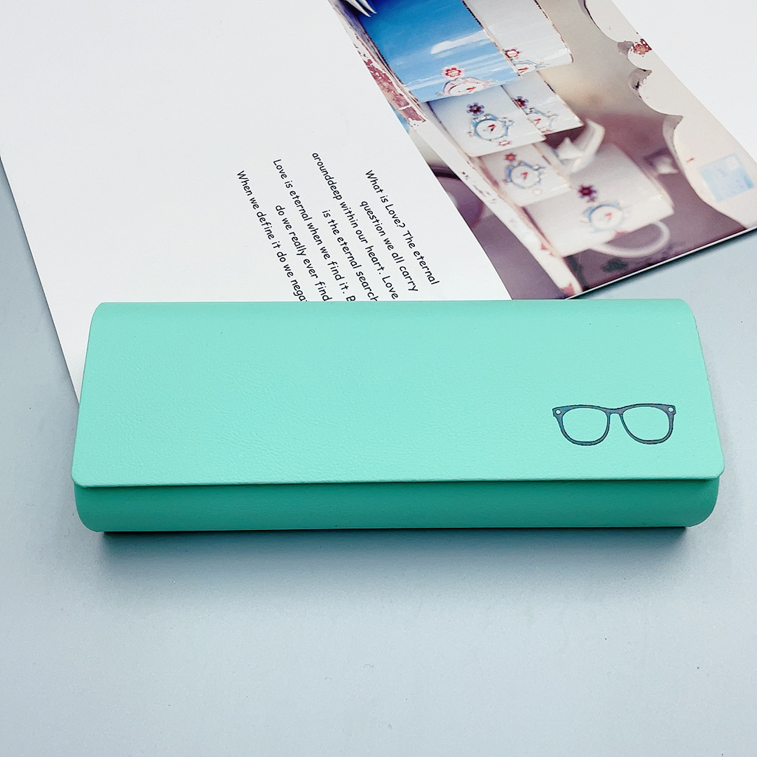 新しいハイエンドのシンプルなレザーメガネケース、耐圧近視メガネケース、ファッショナブルな大容量メガネ収納ボックス