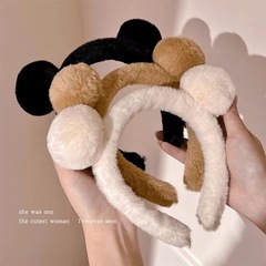 可愛小熊耳朵發箍女款洗臉專用壓發頭箍高顱頂束髮捆發卡頭飾發窟