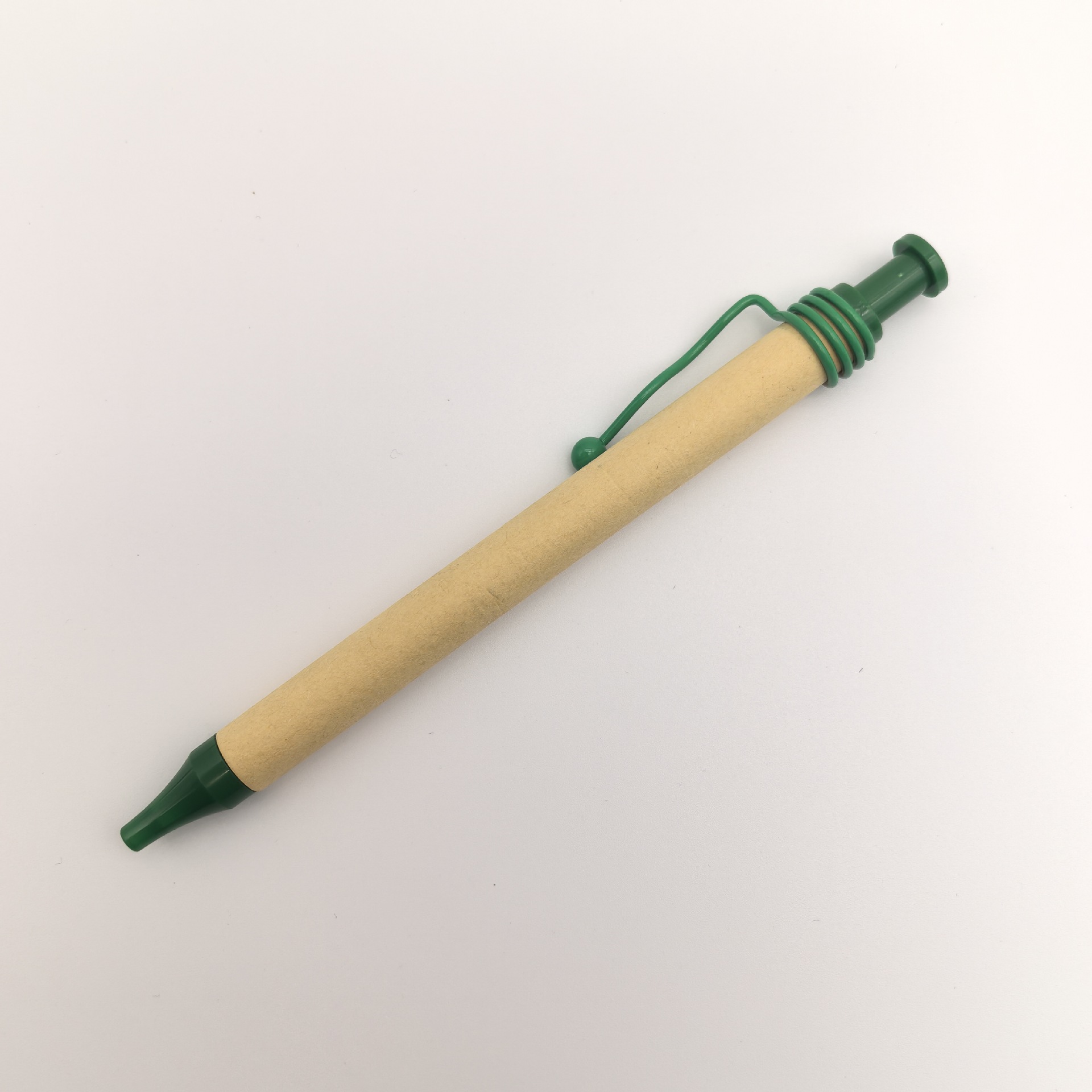 Acero personalizado gancho de alambre de acero tubo de papel bolígrafo de hierro gancho ondulado bolígrafo de papel kraft promoción transfronteriza