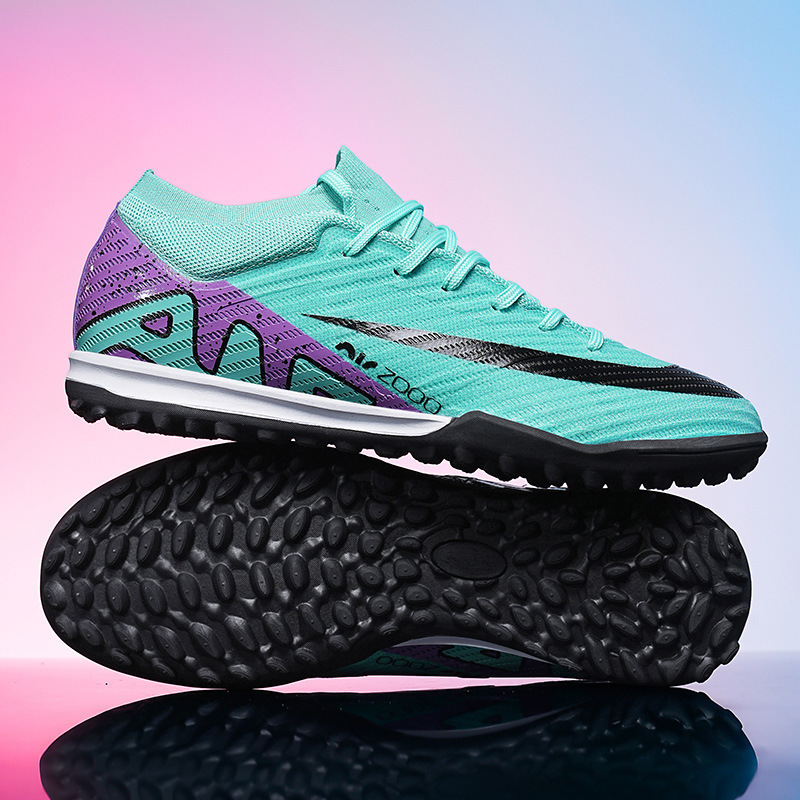 Transfronterizo comercio exterior 2025 nuevos zapatos de fútbol de alta altura, zapatos de fútbol TF, zapatos de entrenamiento de clavos 15 hombres